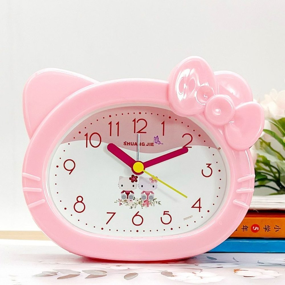 HELLO KITTY ALARM CLOCK PINK WITH BOW